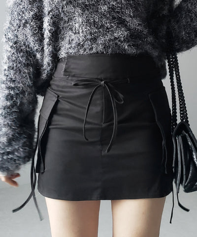 【 ２WAY 】３ストラップリボンカーゴミニスカート ／ three strap ribbon cargo mini skirt