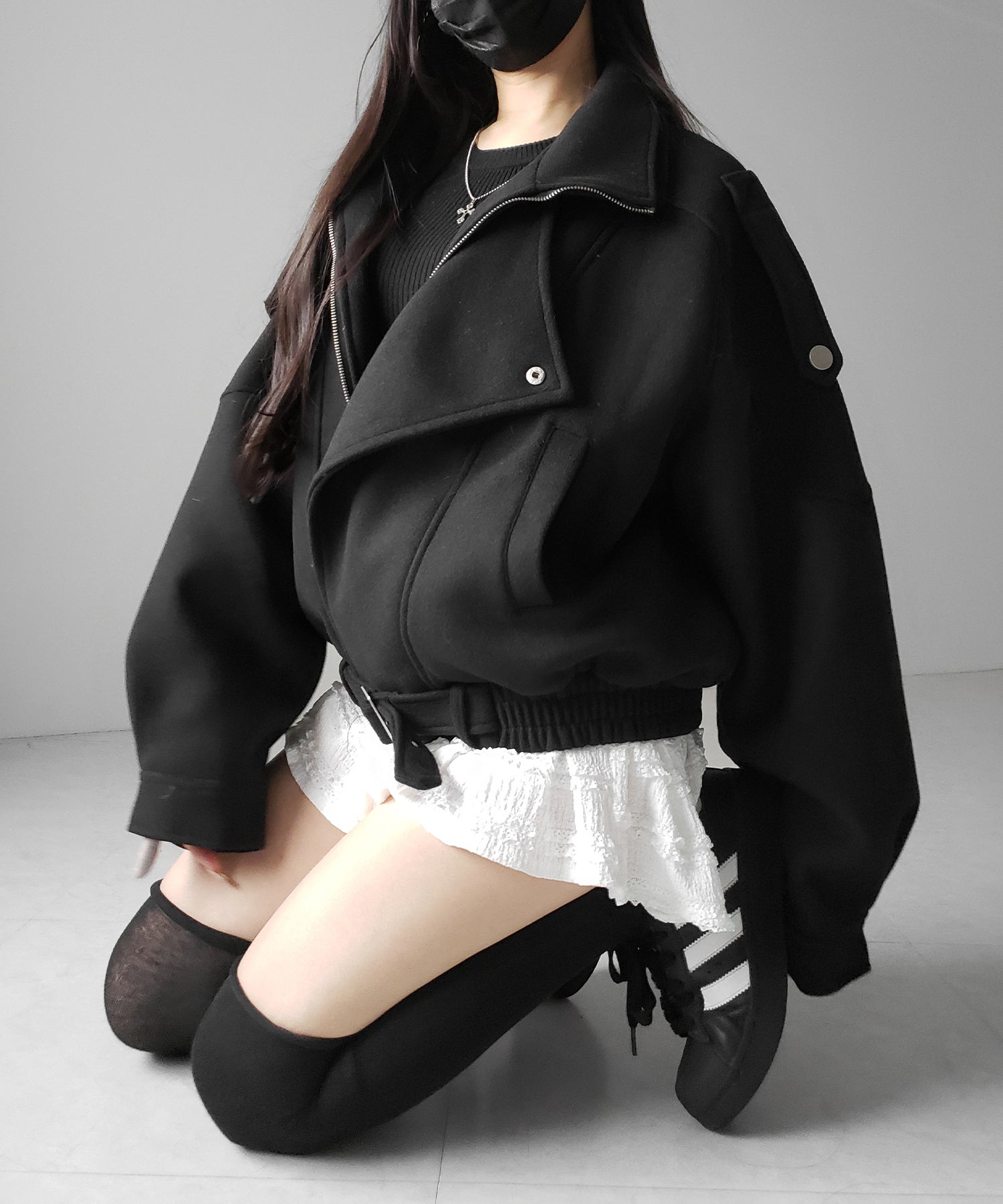 ウールライクベルテッドオーバーコート ／ wool like belted over coat