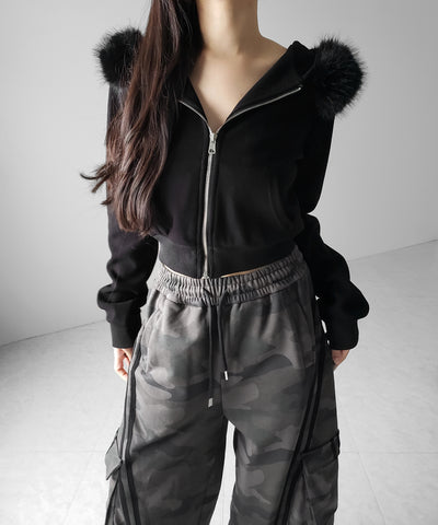 【 裾絞り可能２WAY 】カモフラヴィンテージサイドラインタックワイドスウェットパンツ ／ camouflage vintage side line tuck wide sweatpants