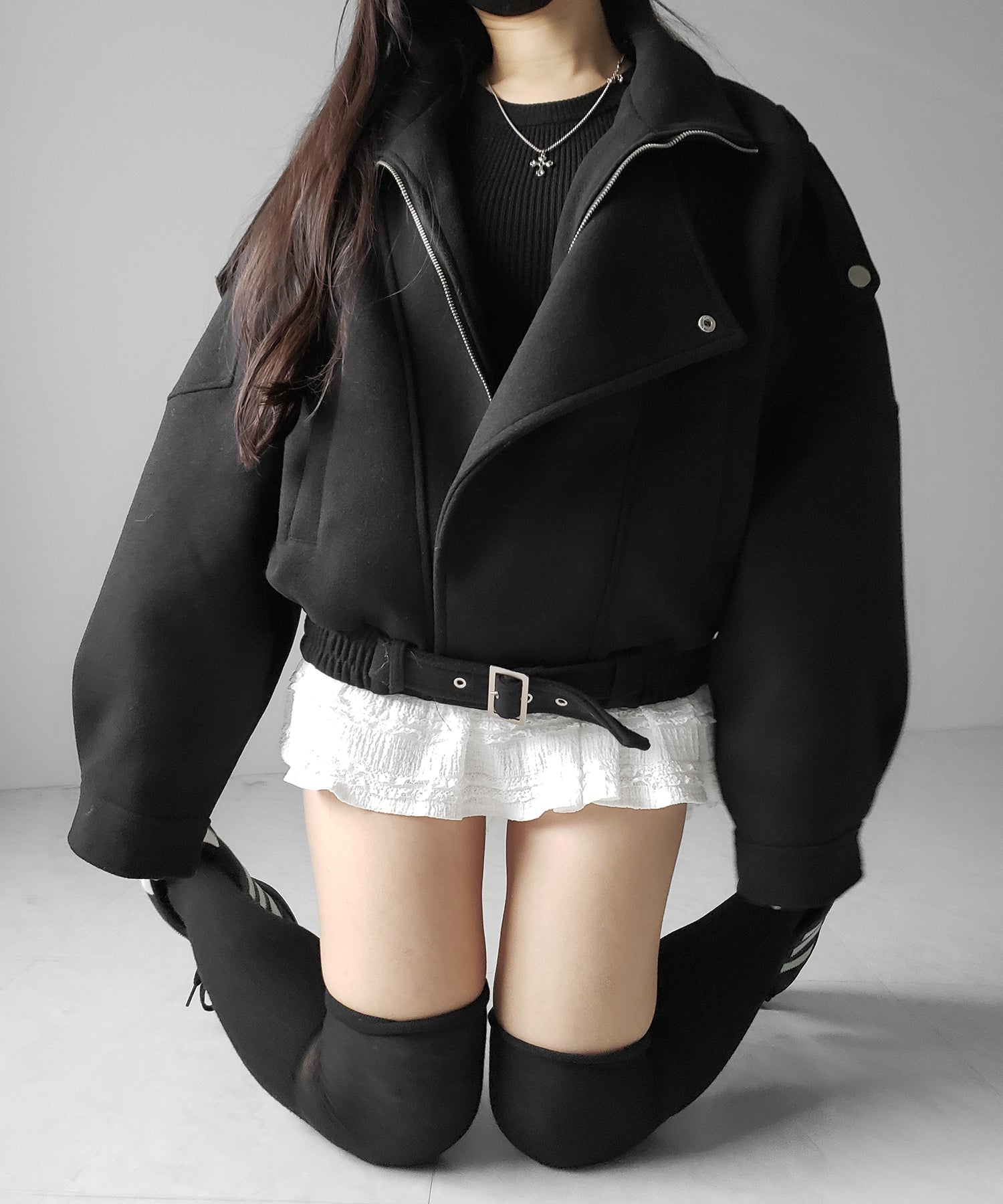 ウールライクベルテッドオーバーコート ／ wool like belted over coat