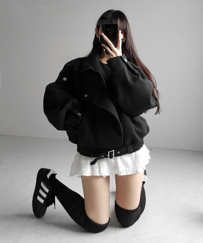 ウールライクベルテッドオーバーコート ／ wool like belted over coat