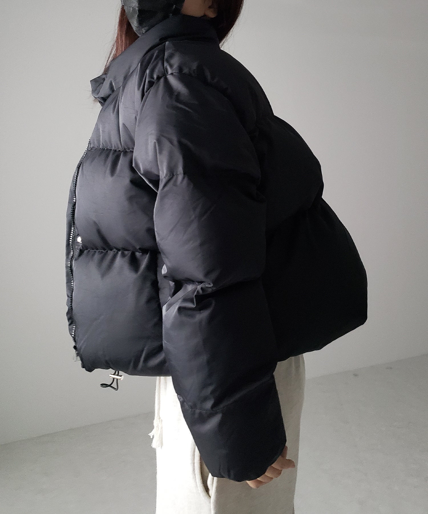 【裾絞り可能２WAY 】ニュアンスカラーショートパフダウンジャケット