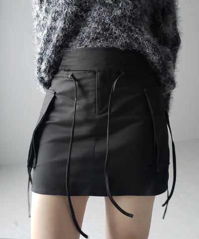 【 ２WAY 】３ストラップリボンカーゴミニスカート ／ three strap ribbon cargo mini skirt