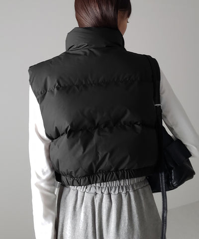 【 ２COLOR 】コンパクトショートフェイクダウンベスト