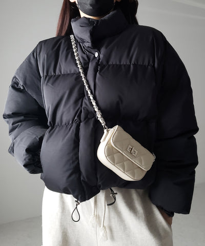 【裾絞り可能２WAY 】ニュアンスカラーショートパフダウンジャケット