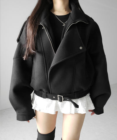 ウールライクベルテッドオーバーコート ／ wool like belted over coat