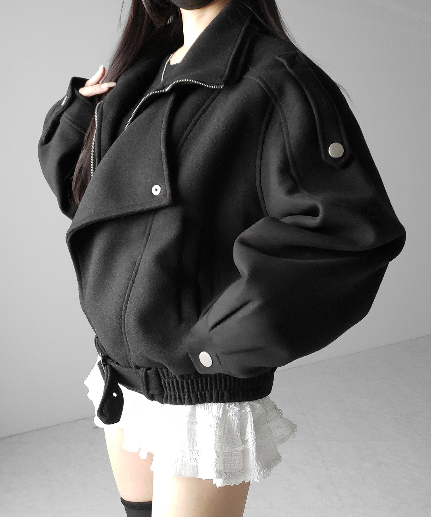 ウールライクベルテッドオーバーコート ／ wool like belted over coat