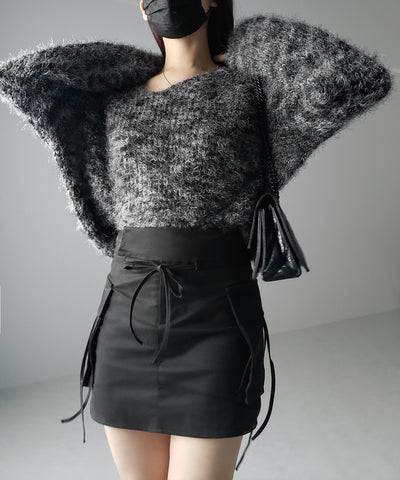 【 ２WAY 】３ストラップリボンカーゴミニスカート ／ three strap ribbon cargo mini skirt