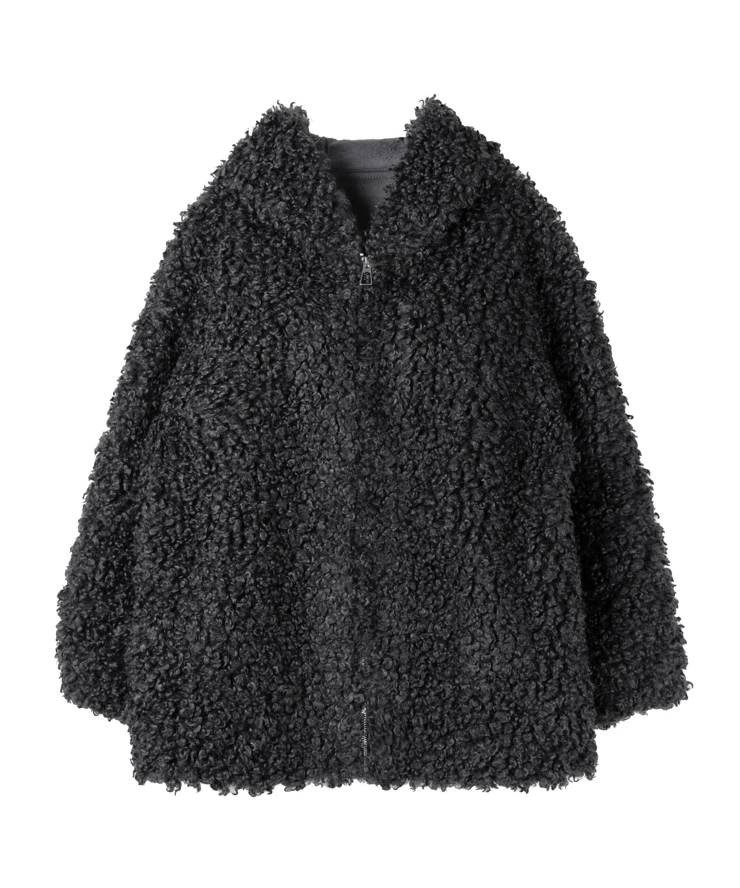 【 限定先行販売 】プードルボアミドルフーディコート ／ poodle boa middle hoodie coat