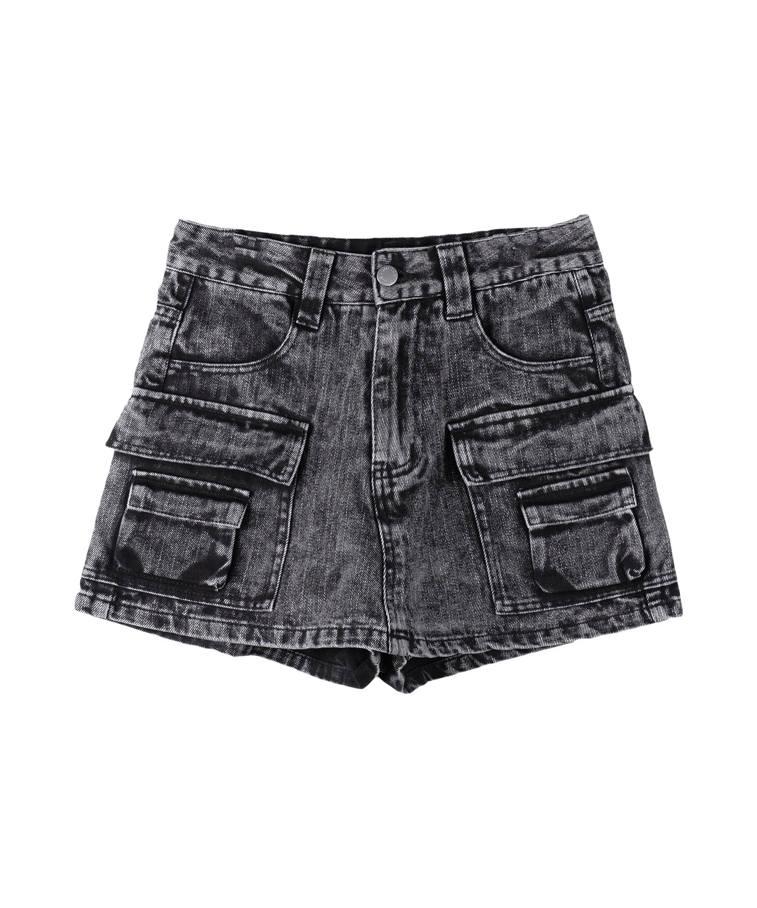 【 限定先行販売 】vintage chemical bleached cargo denim mini skirt pants