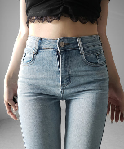 【４size 】美脚ハイウエストストレッチフレアデニム ／ slim leg High waist stretch flare denim