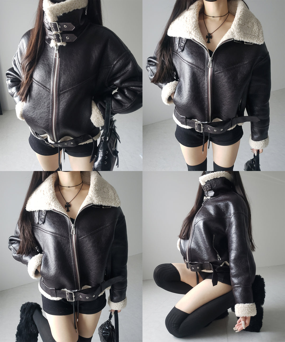 B-3ヴィンテージレザーボアムートンジャケット ／ B-3 vintage leather boa mouton jacket