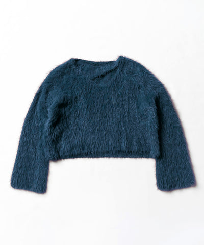 【 7color 】カットアウトショートシャギーニット