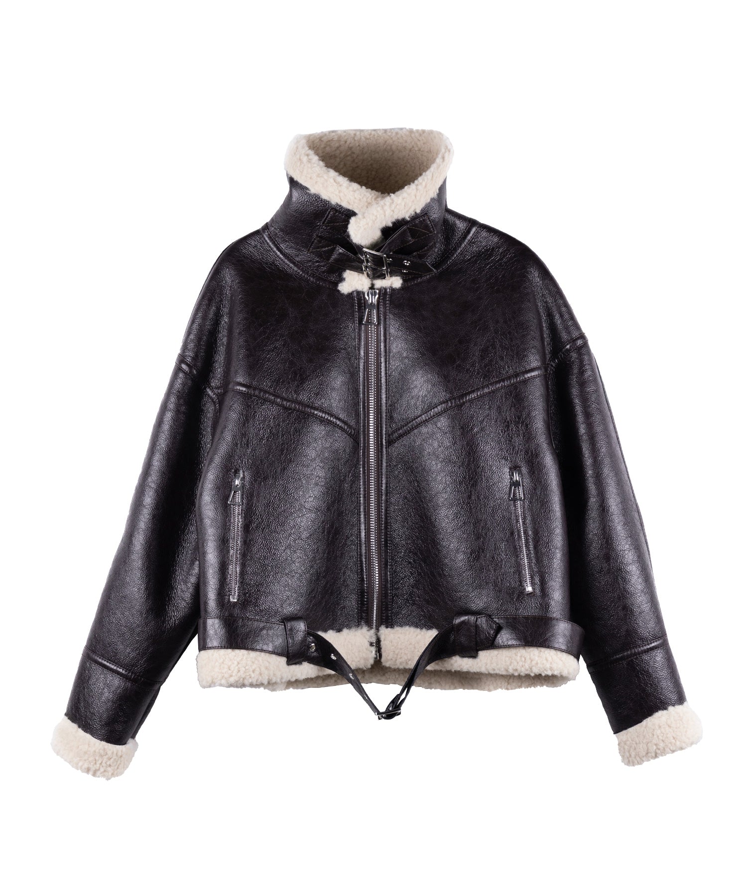 【 限定先行販売 】B-3ヴィンテージレザーボアムートンジャケット ／ B-3 vintage leather boa mouton jacket