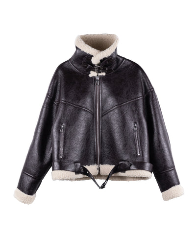 【 限定先行販売 】B-3ヴィンテージレザーボアムートンジャケット ／ B-3 vintage leather boa mouton jacket