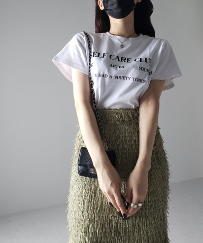 シャギーフリンジロングマーメイドスカート ／shaggy fringe long mermaid skirt