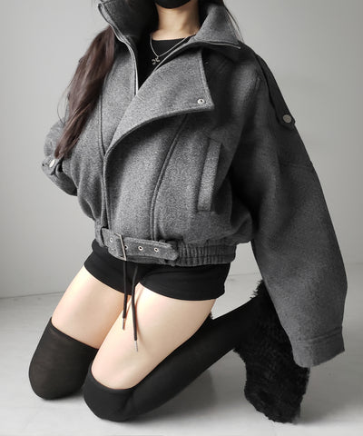 ウールライクベルテッドオーバーコート ／ wool like belted over coat