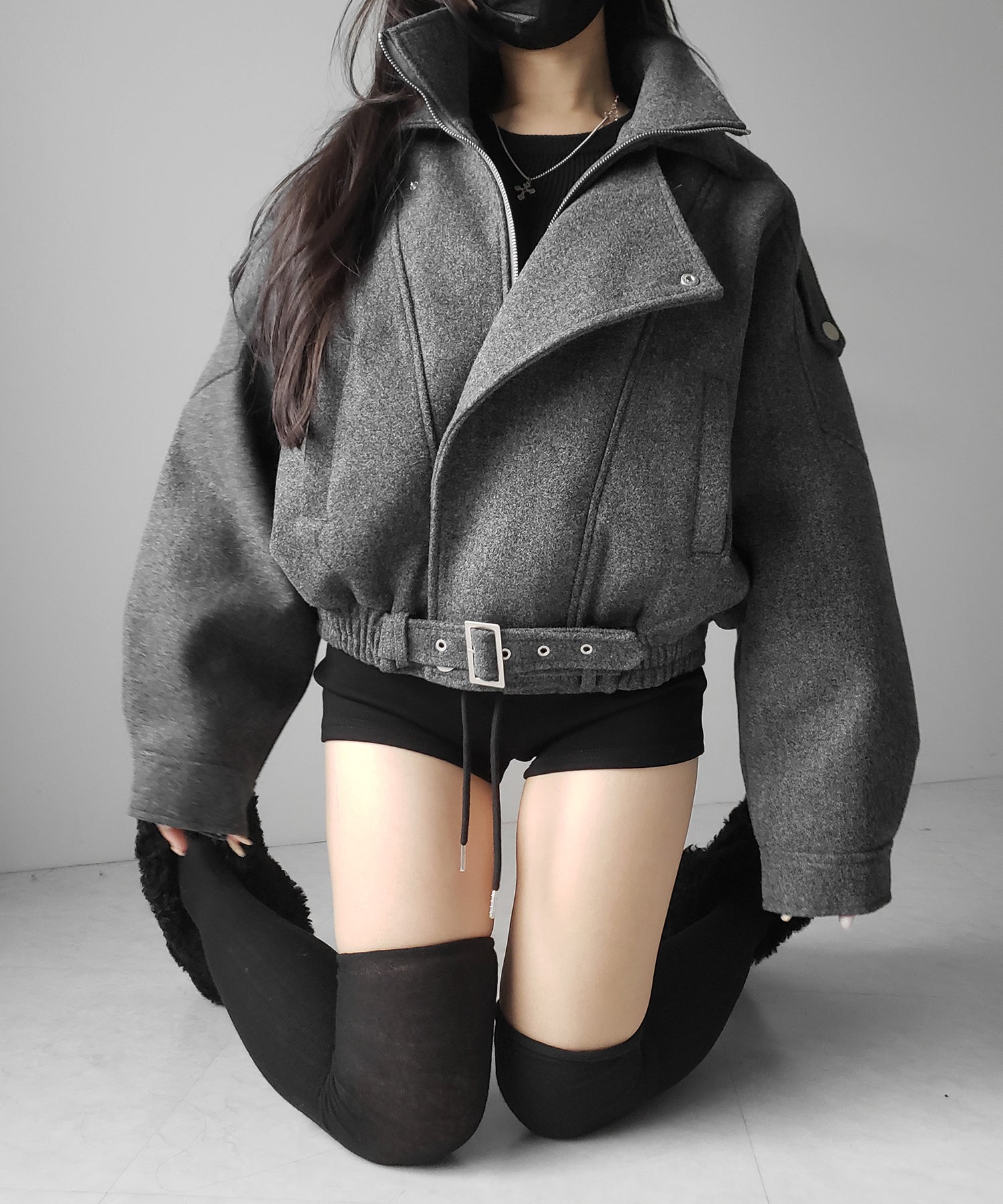 ウールライクベルテッドオーバーコート ／ wool like belted over coat