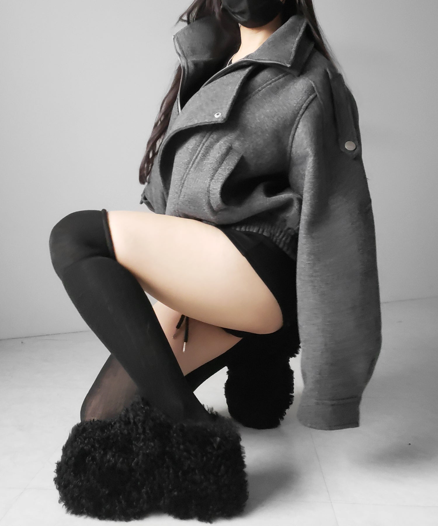 ウールライクベルテッドオーバーコート ／ wool like belted over coat