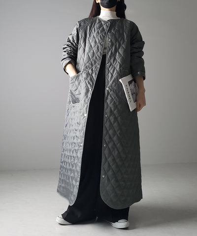 【 選べる５色展開 】シアーキルティングニュアンスオーバーロングコート