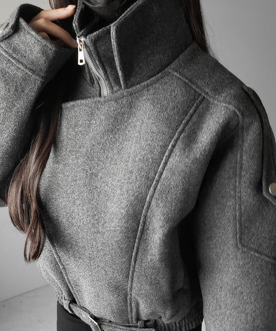 ウールライクベルテッドオーバーコート ／ wool like belted over coat