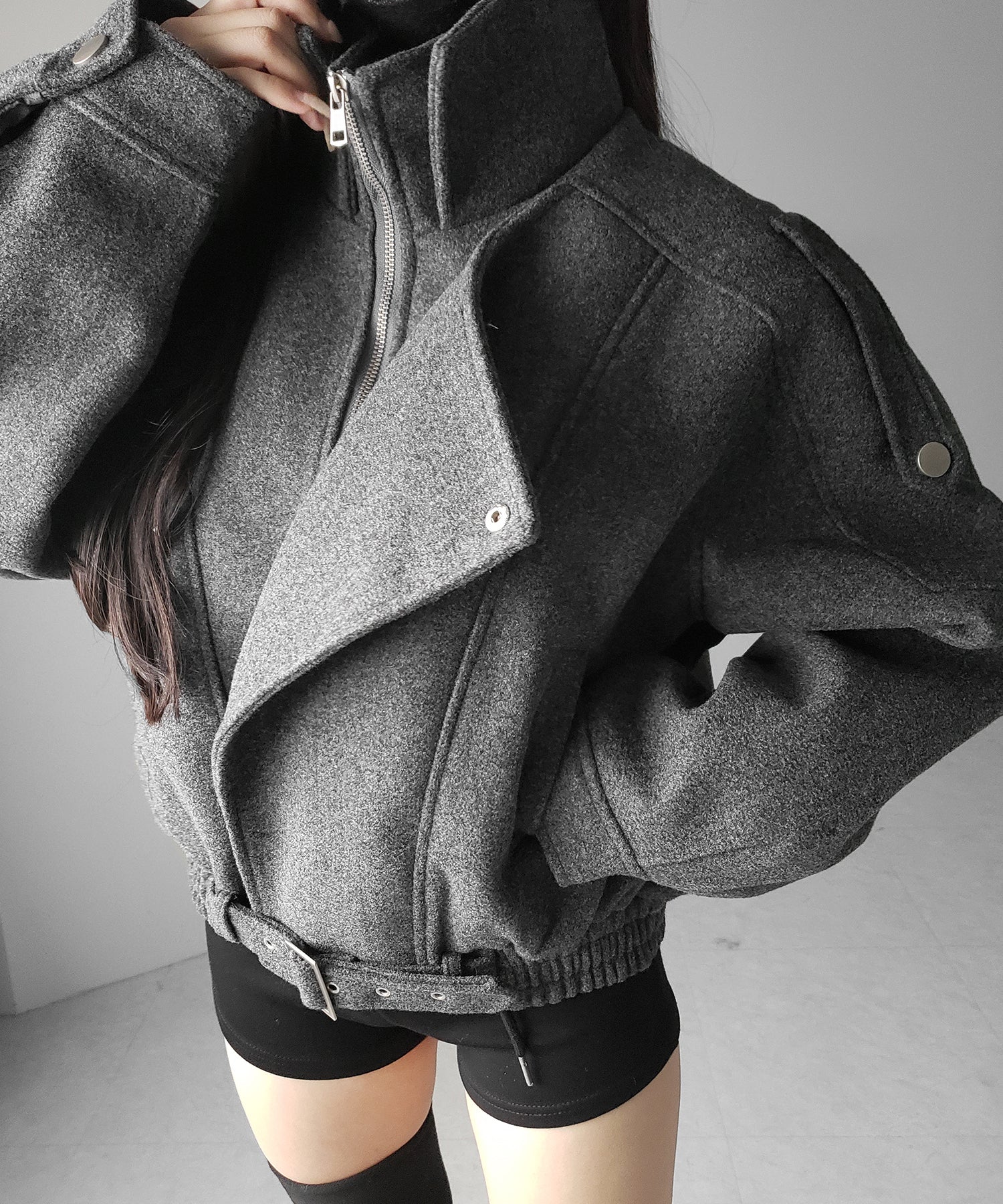 ウールライクベルテッドオーバーコート ／ wool like belted over coat