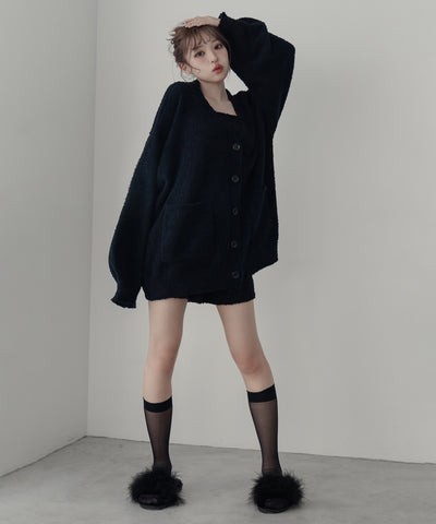 【 MINAMIさん着用 】フェザーファールームシューズ ／ feather fur room shoes
