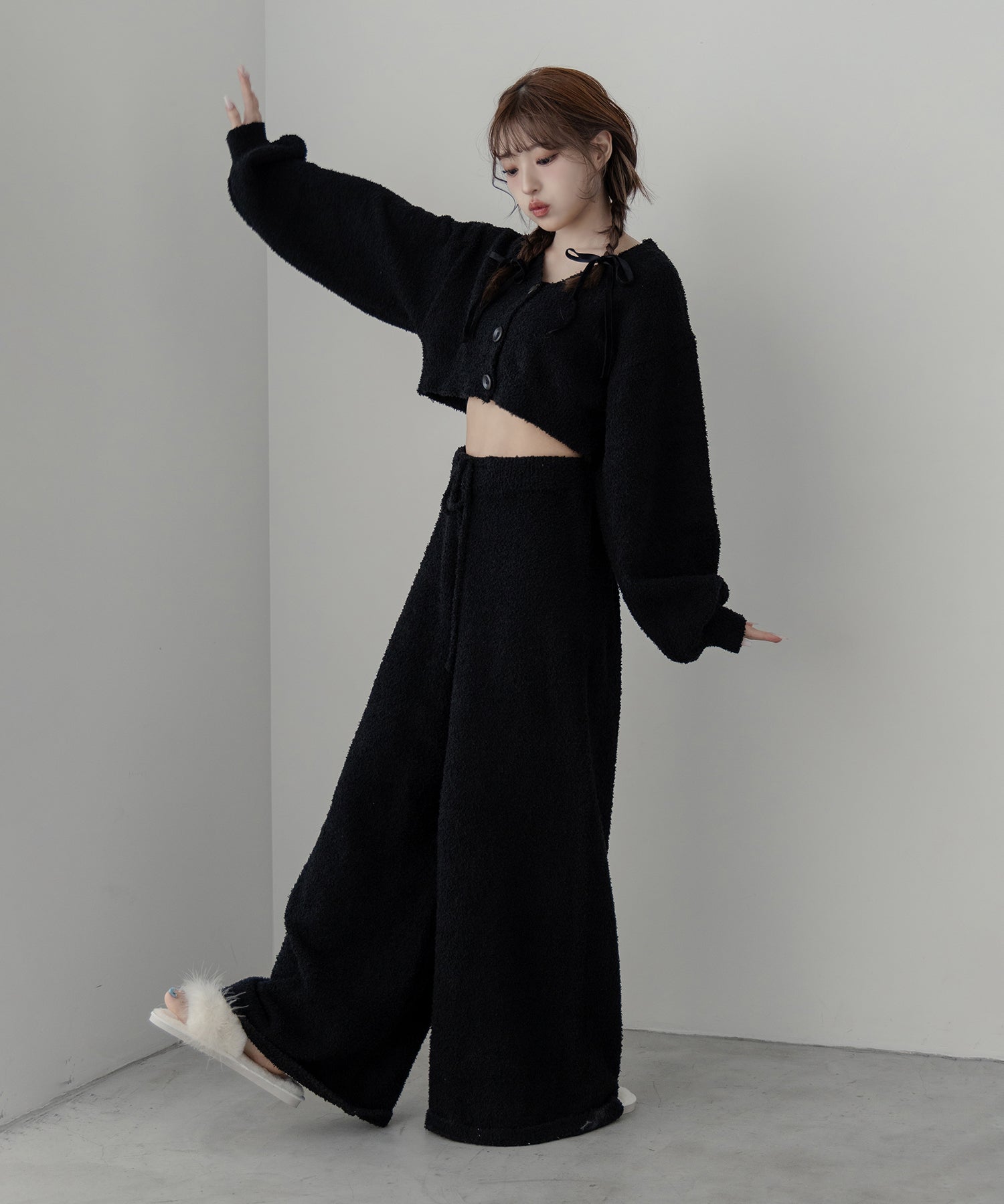 【 MINAMIさん着用 ／セットアップ可能 】マシュマロタッチショートカーディガン ／ marshmallow touch short cardigan