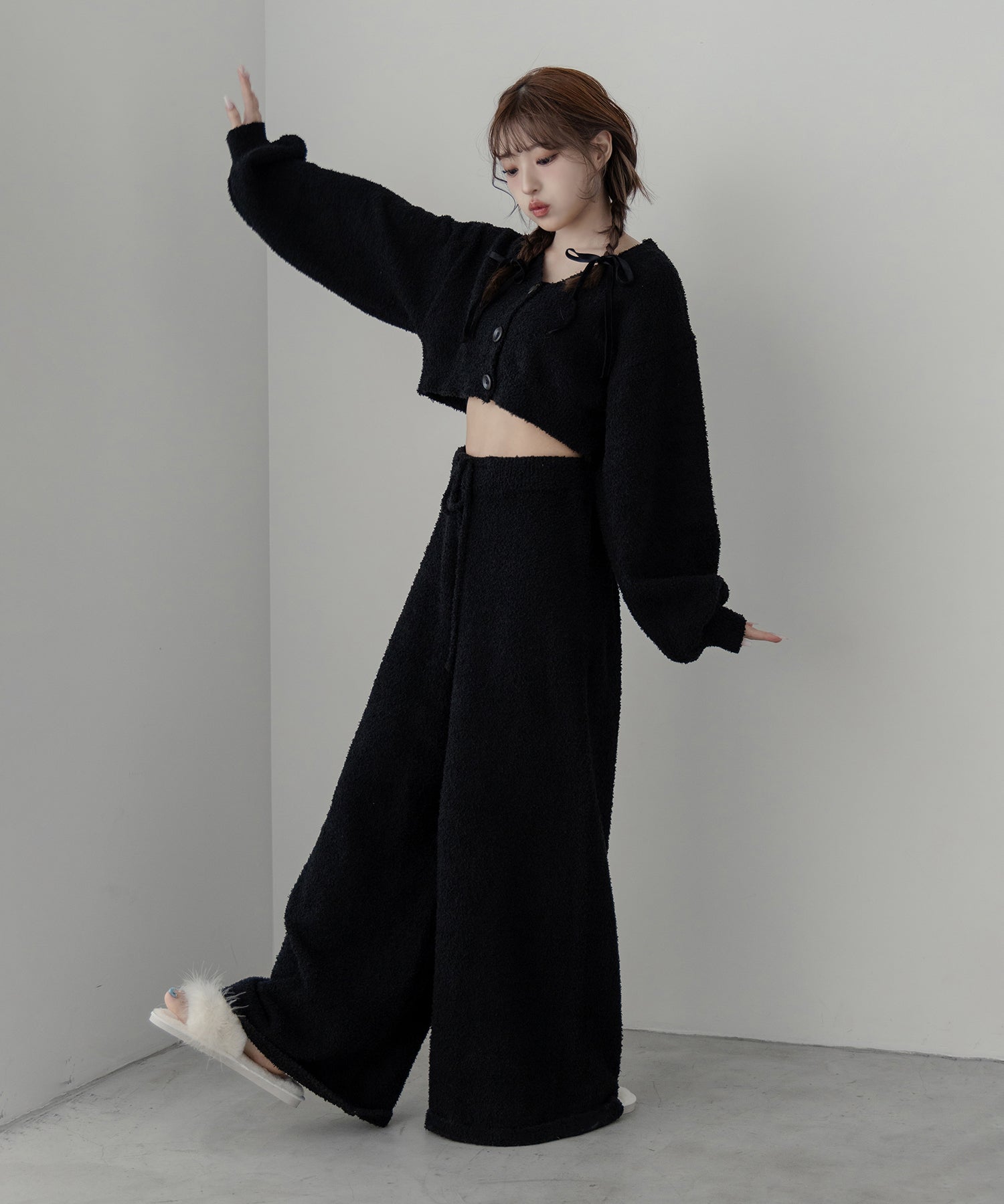 【 MINAMIさん着用 ／セットアップ可能 】マシュマロタッチワイドパンツ ／ marshmallow touch wide pants