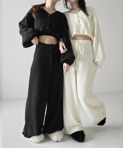 【 セットアップ可能 】マシュマロタッチワイドパンツ ／ marshmallow touch wide pants