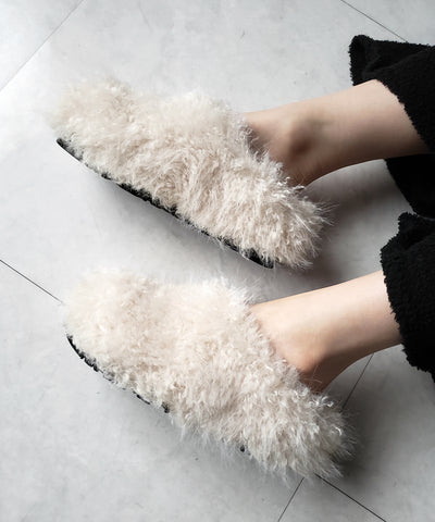 クリンクルフェイクファールームシューズ ／ crinkle fake fur room shoes