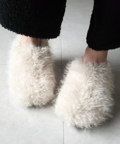 クリンクルフェイクファールームシューズ ／ crinkle fake fur room shoes