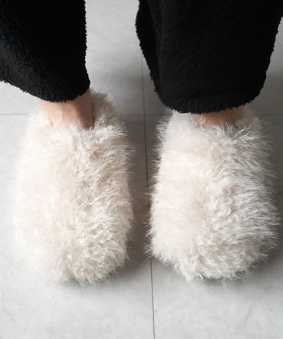 クリンクルフェイクファールームシューズ ／ crinkle fake fur room shoes