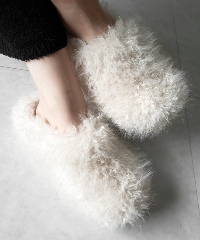 クリンクルフェイクファールームシューズ ／ crinkle fake fur room shoes
