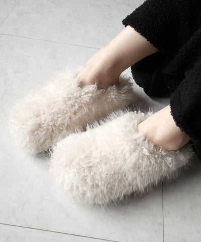 クリンクルフェイクファールームシューズ ／ crinkle fake fur room shoes