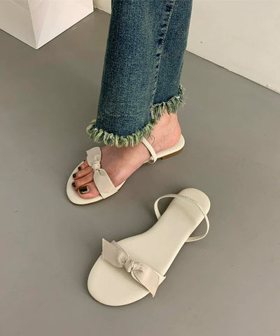 リボンデザインストラップフラットサンダル