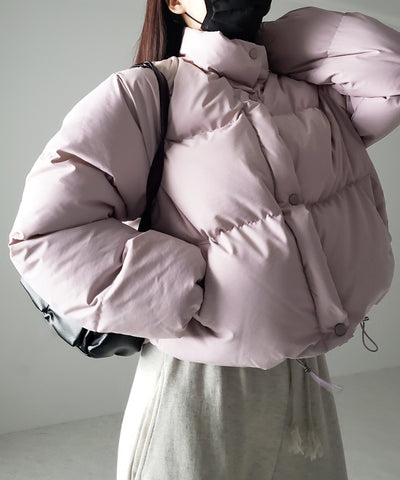 【裾絞り可能２WAY 】ニュアンスカラーショートパフダウンジャケット