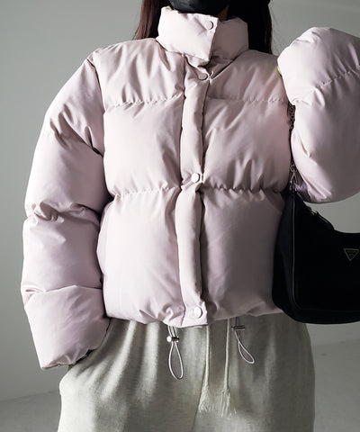 【裾絞り可能２WAY 】ニュアンスカラーショートパフダウンジャケット