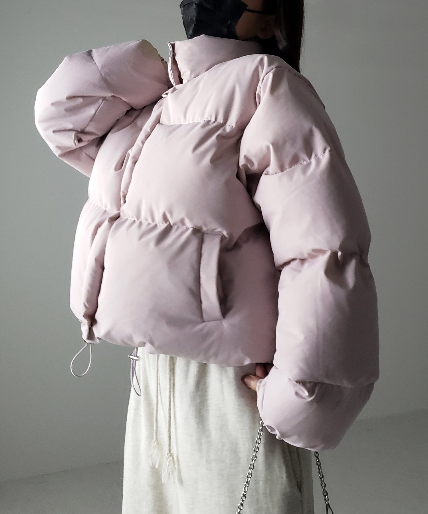 【裾絞り可能２WAY 】ニュアンスカラーショートパフダウンジャケット