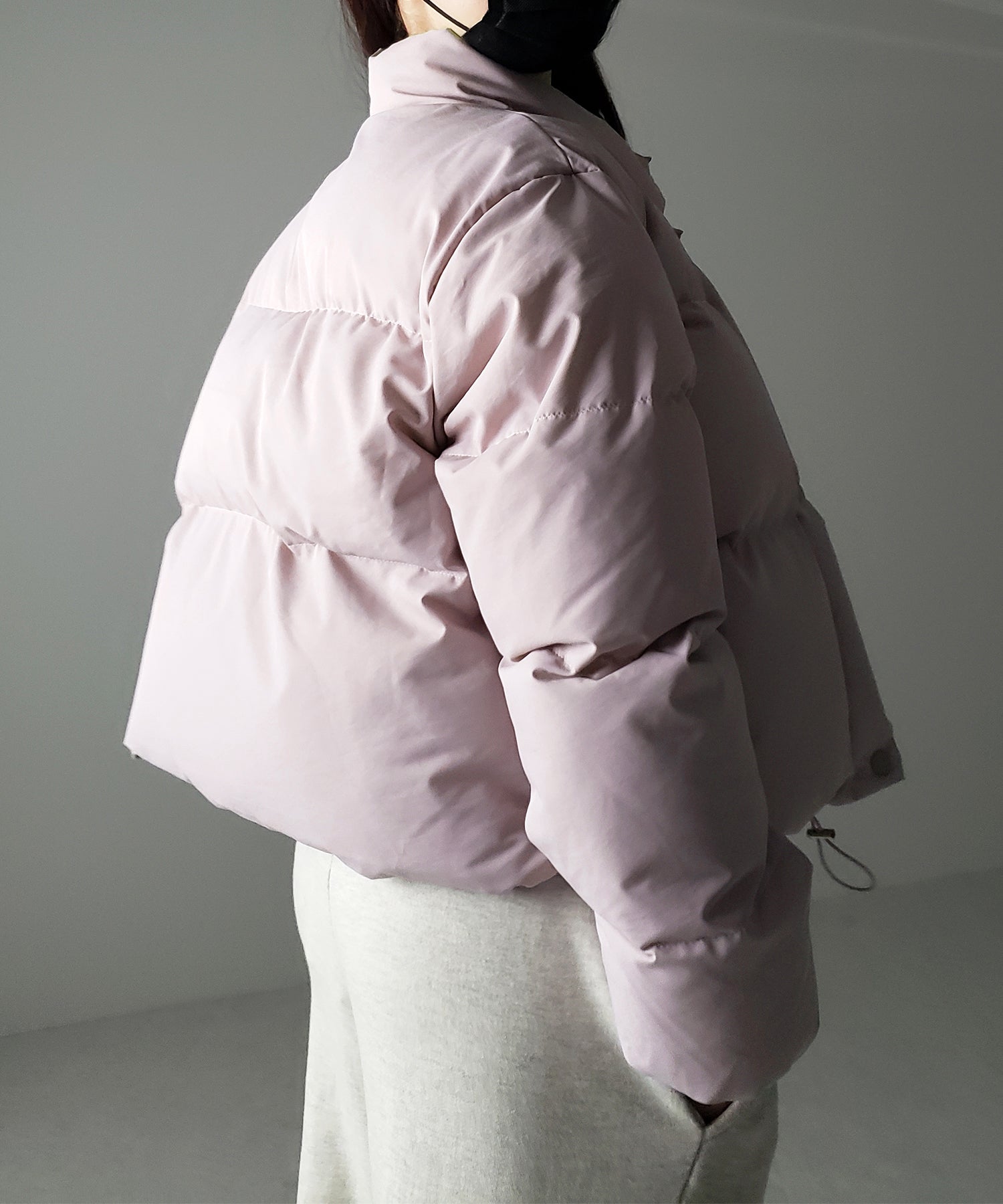 【裾絞り可能２WAY 】ニュアンスカラーショートパフダウンジャケット