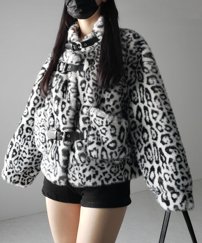 【 ２color 】B-3 レオパードボリュームファーコート ／ B-3 leopard volume fur coat