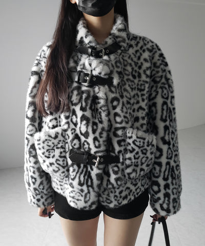 【 ２color 】B-3 レオパードボリュームファーコート ／ B-3 leopard volume fur coat