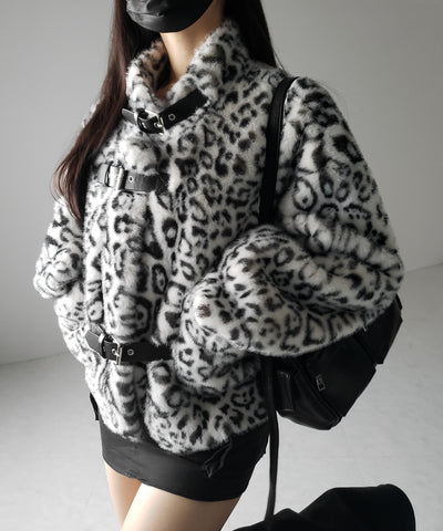 【 ２color 】B-3 レオパードボリュームファーコート ／ B-3 leopard volume fur coat