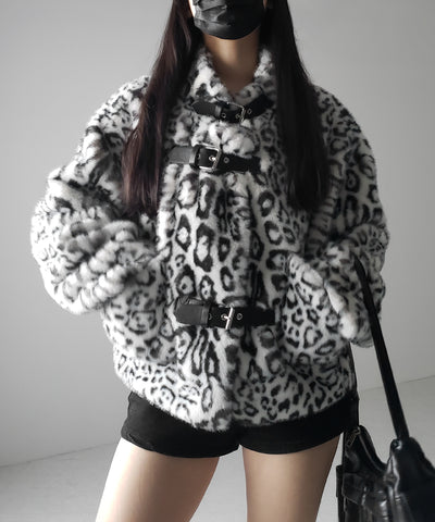 【 ２color 】B-3 レオパードボリュームファーコート ／ B-3 leopard volume fur coat