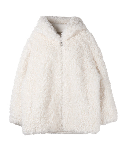 【 限定先行販売 】プードルボアミドルフーディコート ／ poodle boa middle hoodie coat