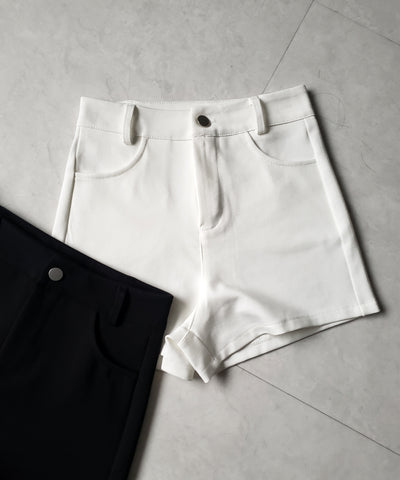 【 ２color ／４size 】ハイウエストタイトスパンショートパンツ ／ high waist tight span short pants