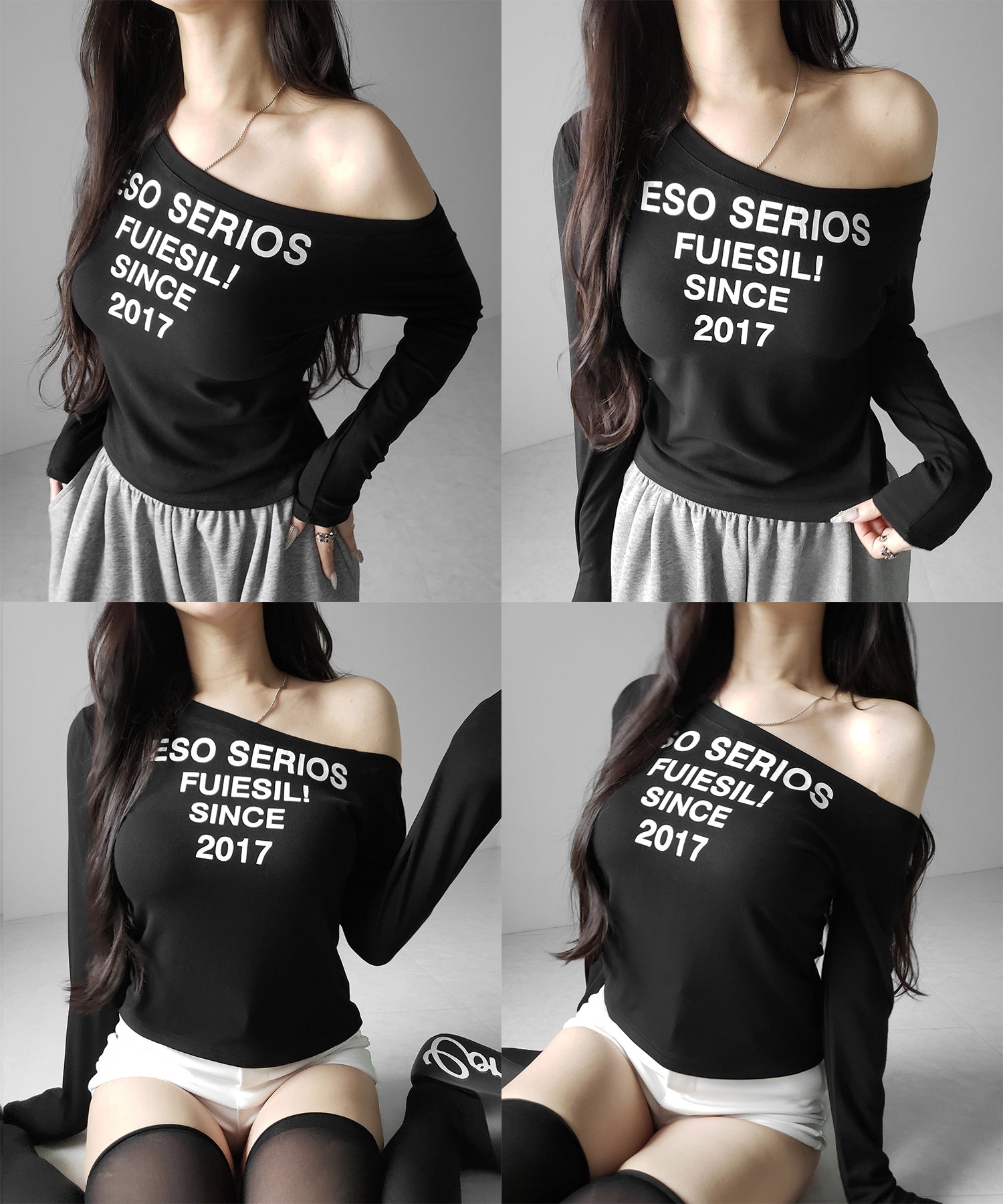 コンパクトロゴワンショルルーズロンT ／ compact logo one-Shoulder loose long-sleeve T-Shirt