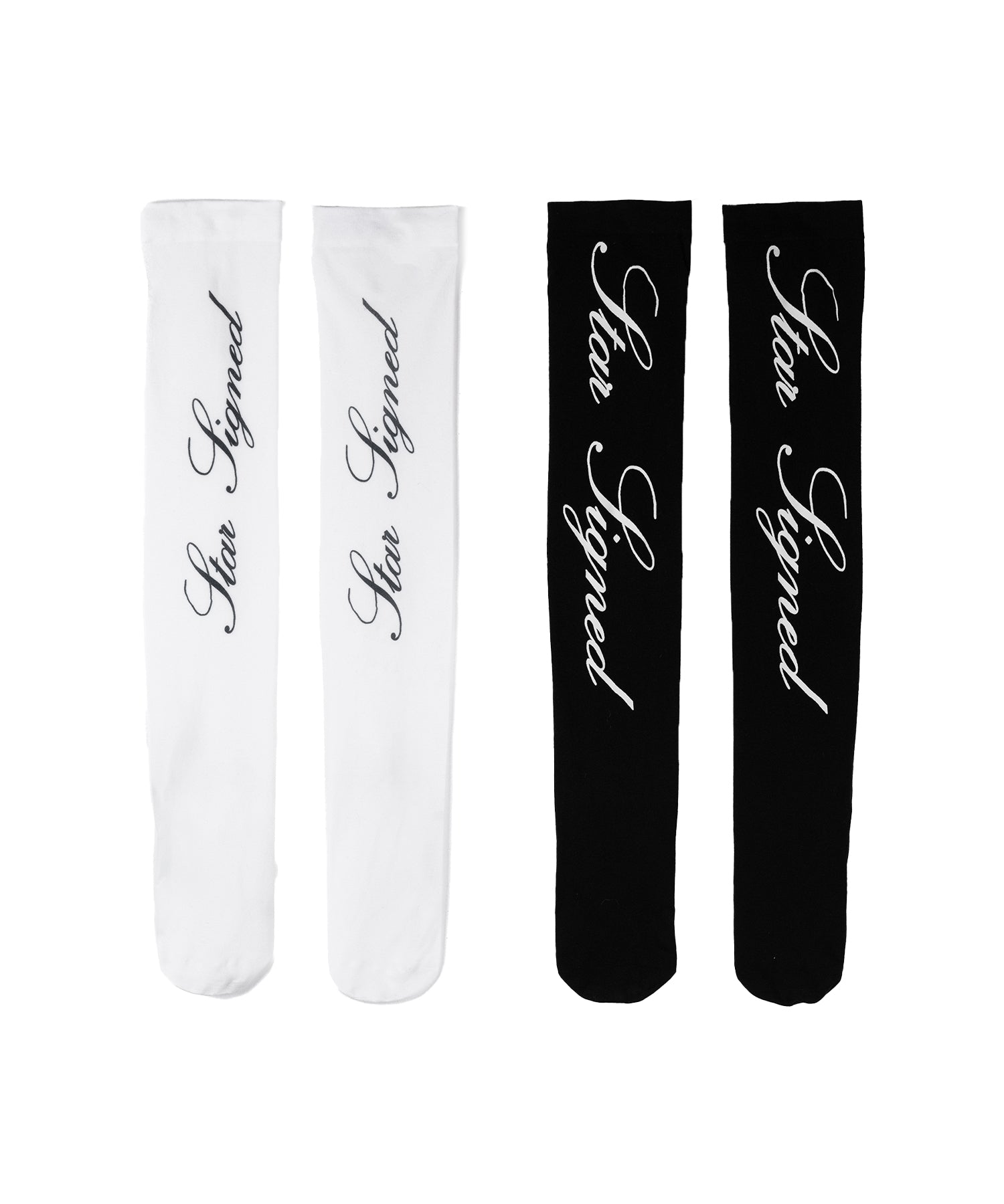 【 選べる３柄アソート 】レタリングロゴシアーニーハイソックス ／ lettering logo sheer knee high socks