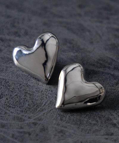 VOLUME SILVER HEART PIERCE ／ ボリュームシルバーハートピアス