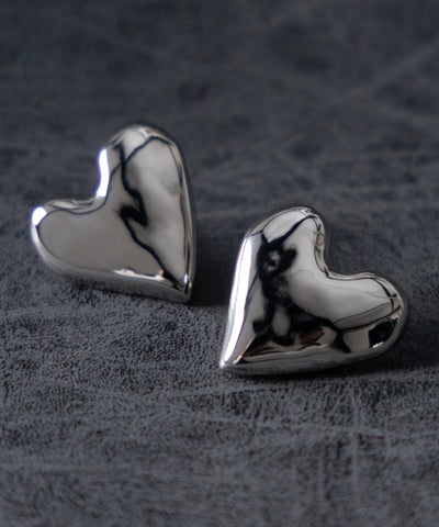 VOLUME SILVER HEART PIERCE ／ ボリュームシルバーハートピアス